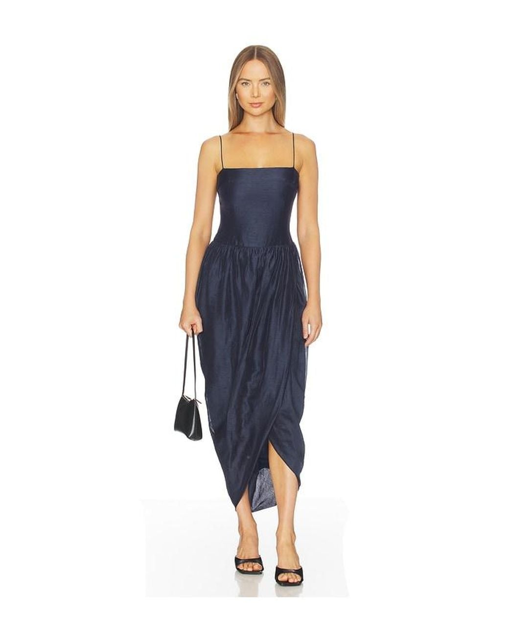 Amanda Uprichard Blue Castello Midi Dress