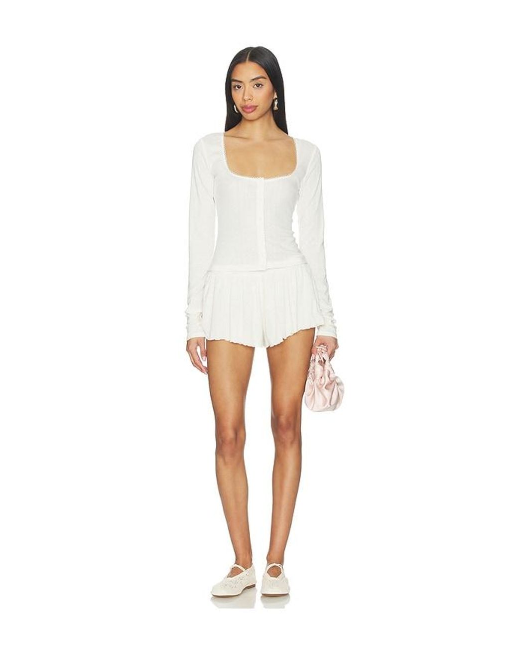 Lovers + Friends White Isobel Top