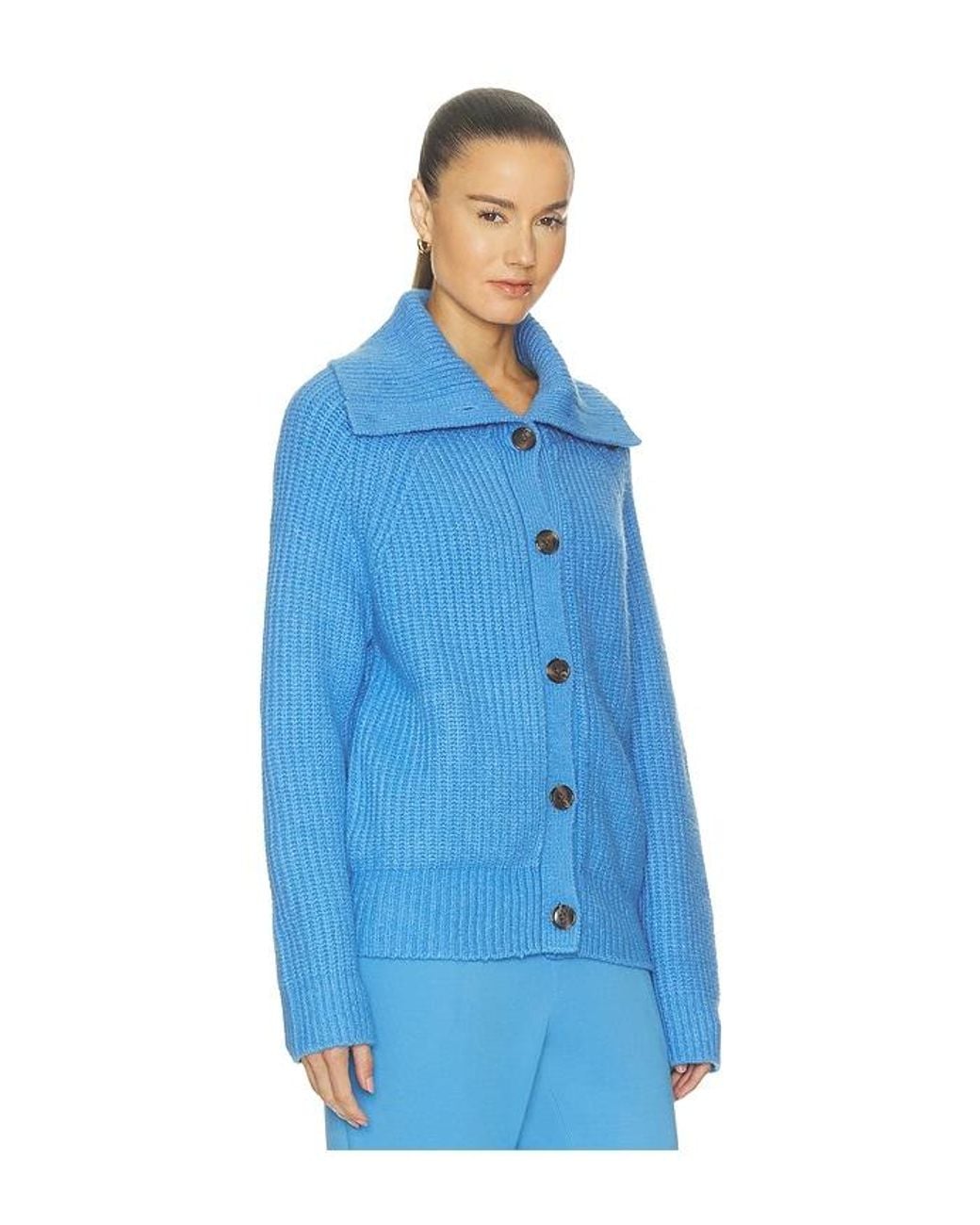 Varley Blue Alberte Knit Cardigan