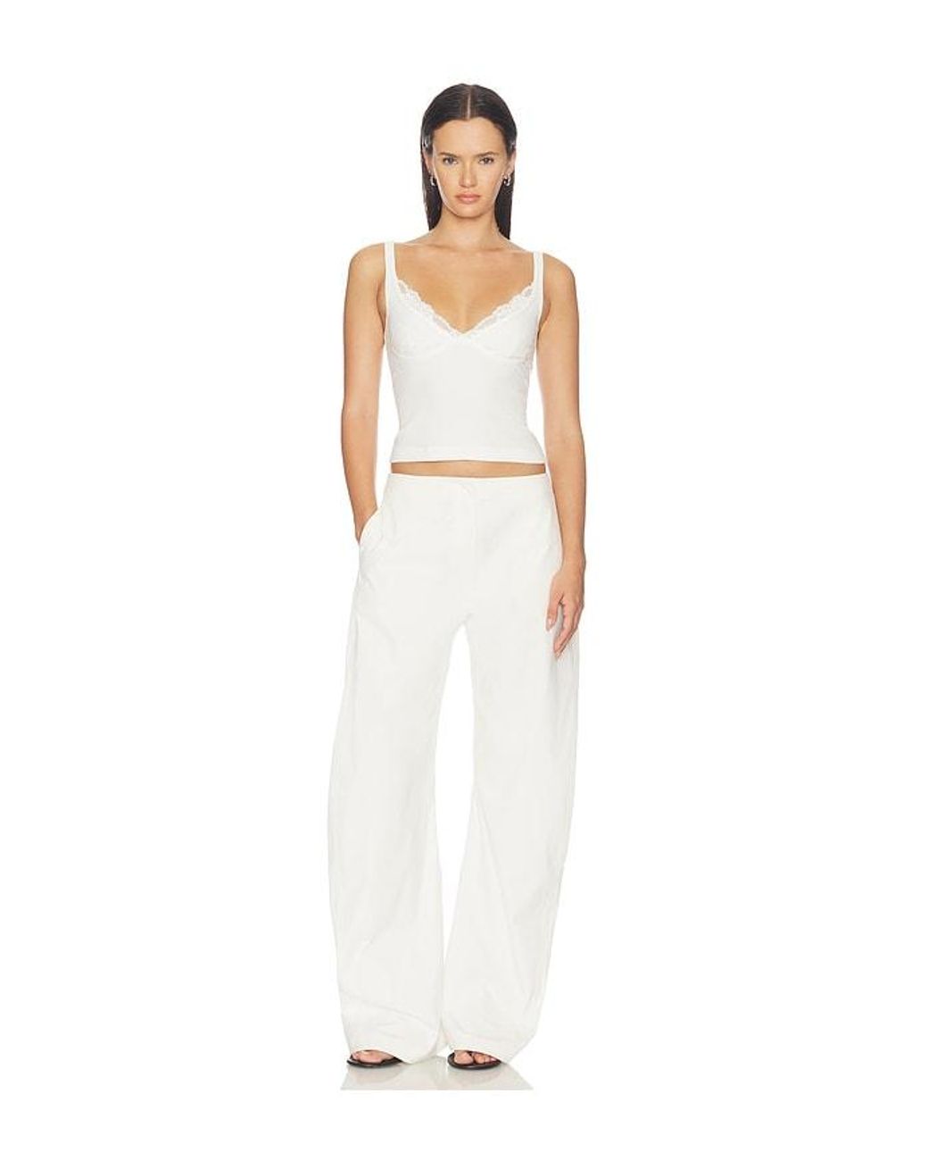 HAELO White Shadow Lace Tank
