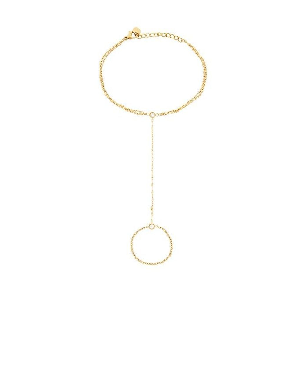 petit moments White Layered Pave Handchain