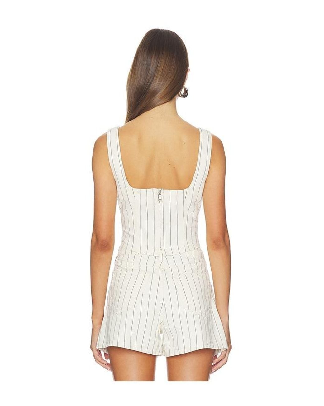 L'Agence White Saga Button Front Top
