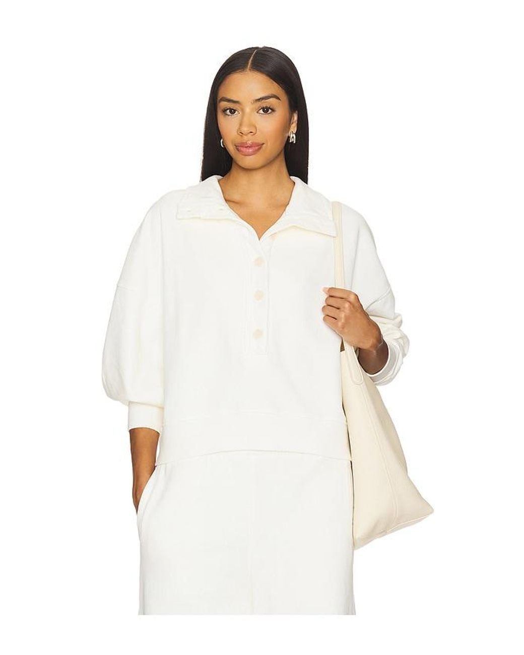 Citizens of Humanity White Mirelle Funnel Neck