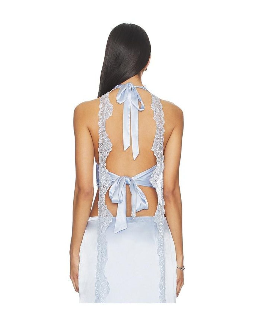 MORE TO COME Blue Flyn Cowl Neck Top
