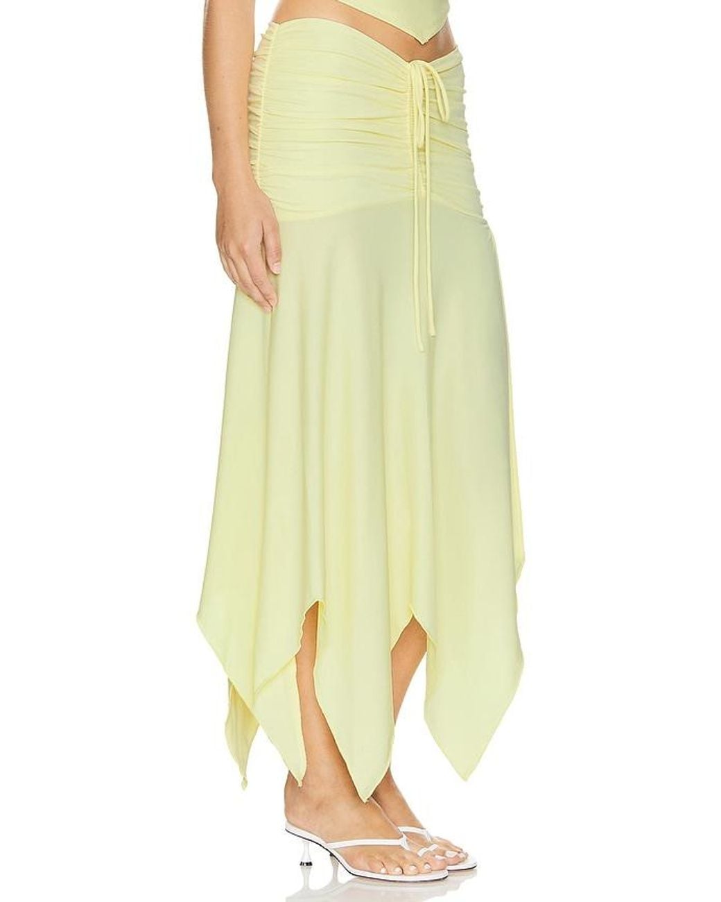 Lovers + Friends Yellow Surya Midi Skirt