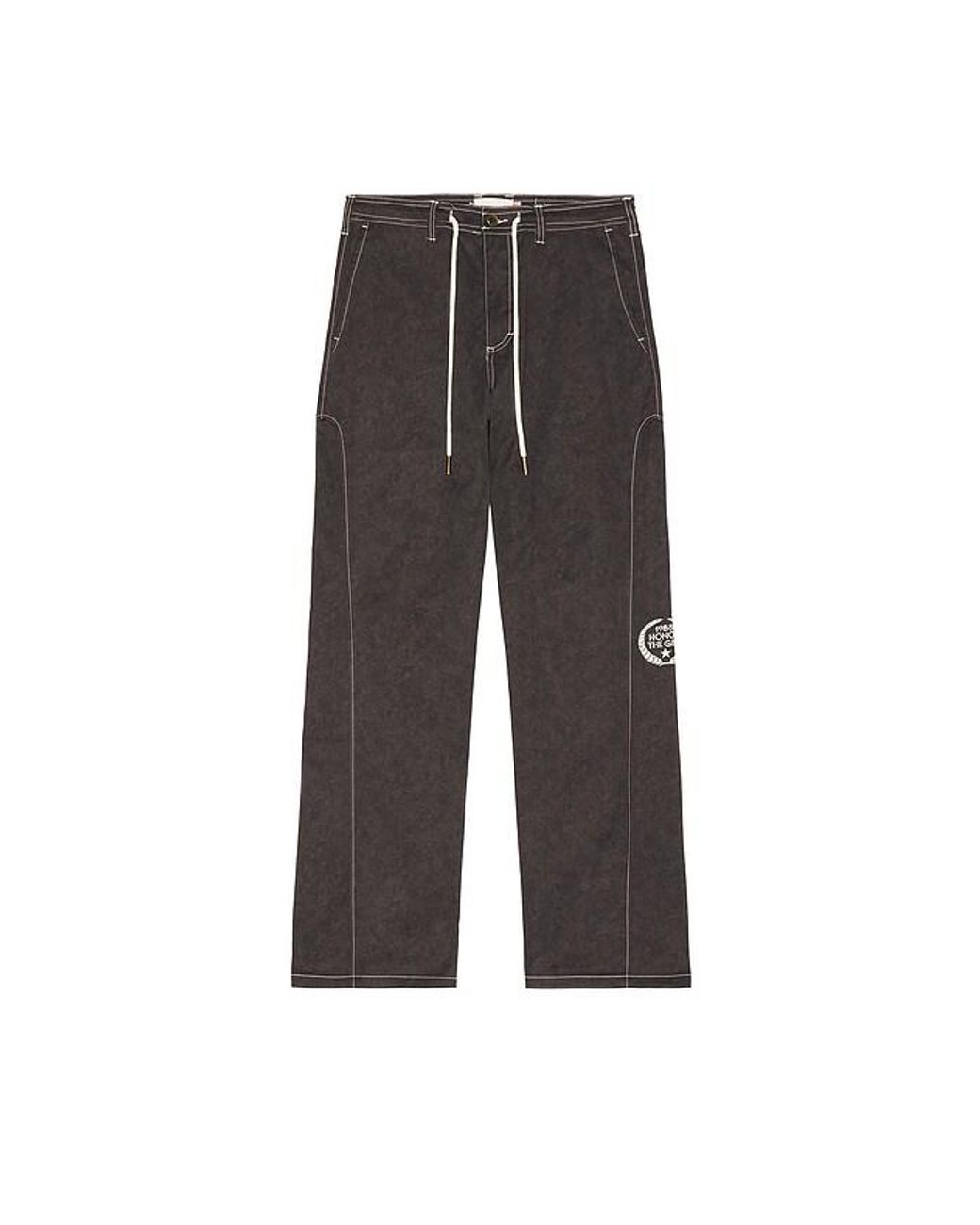 Honor The Gift Black Twill Embroidered Pant for men