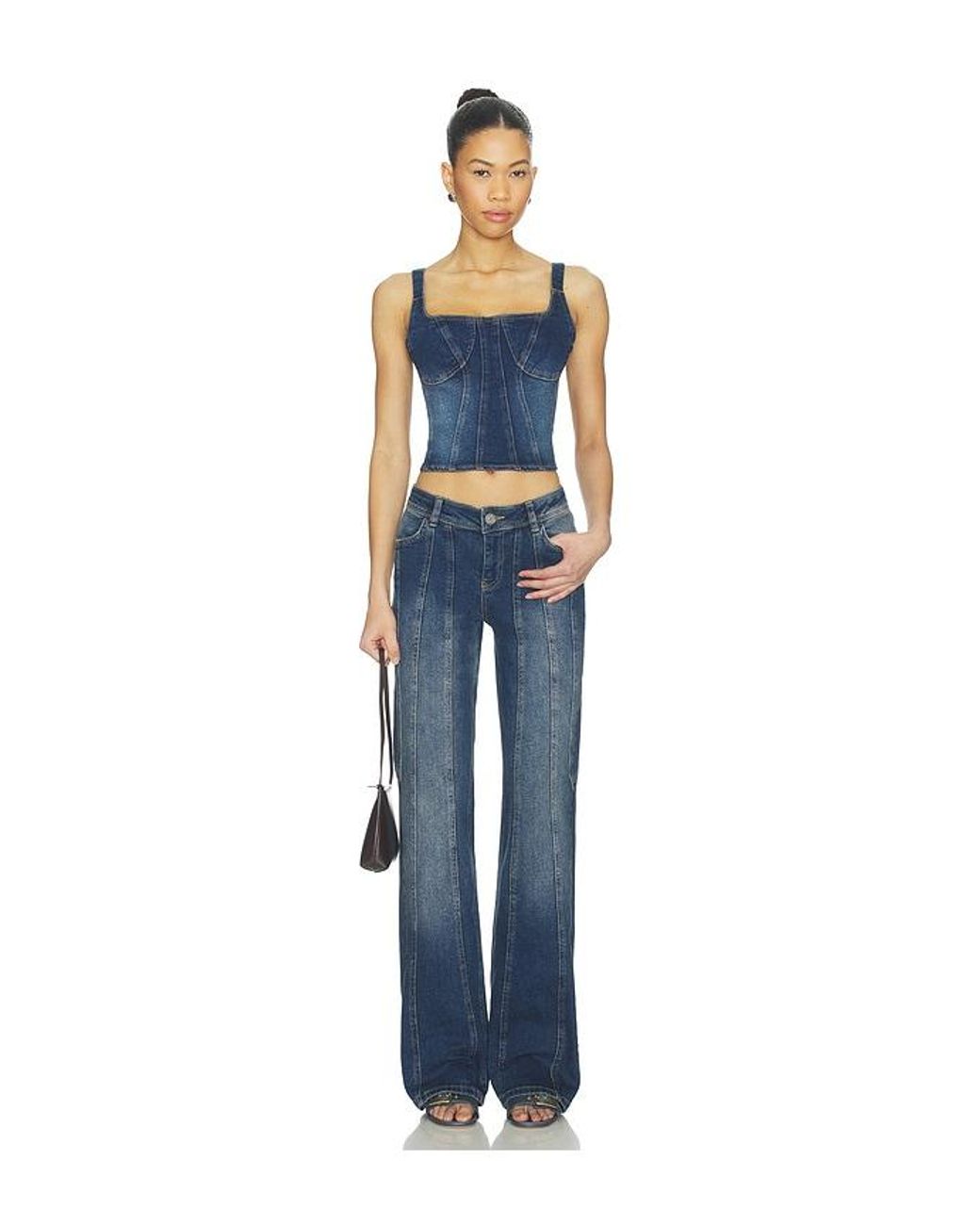 OW Collection Blue Devin Denim Top