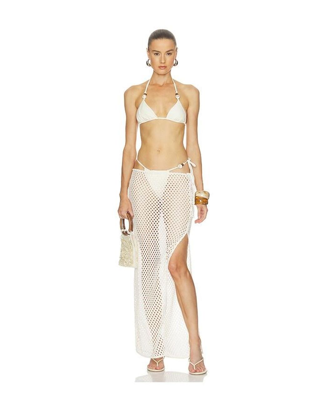 Camila Coelho White Krina Maxi Skirt