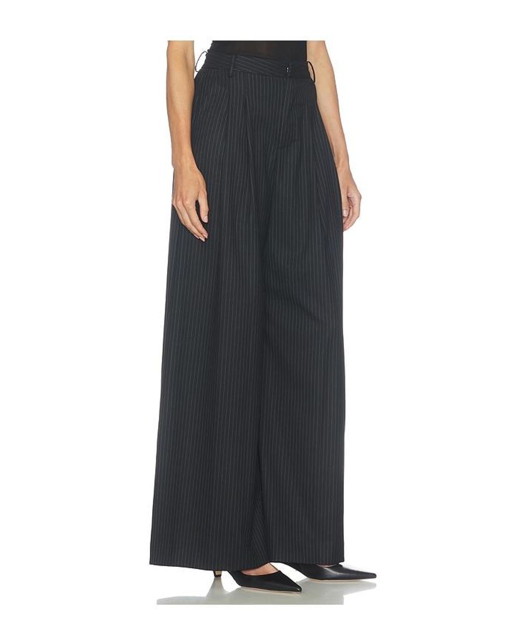L'Agence Black Chelsy Wide Leg Pant