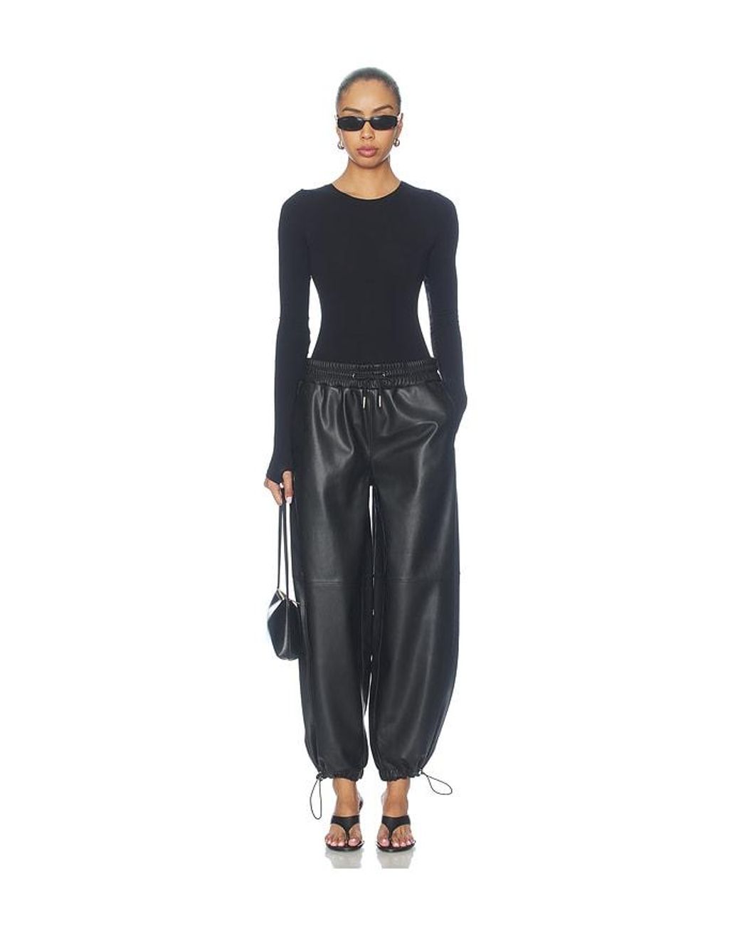 Hudson Black Faux Leather Balloon Jogger Pants