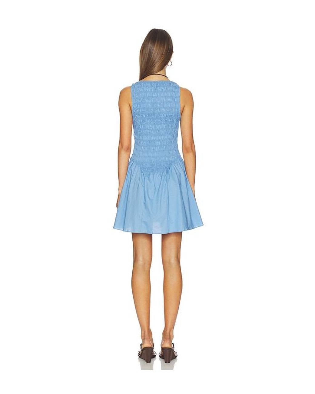 Faithfull The Brand Blue Martina Mini Dress