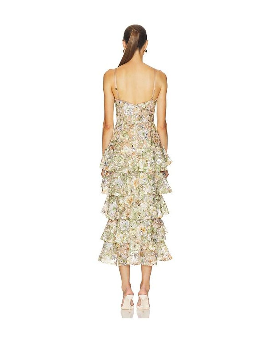 Nadine Merabi White Saffron Floral Dress