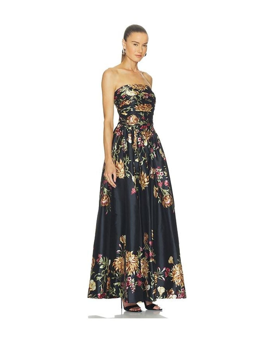 Hemant & Nandita White Ruched Long Dress
