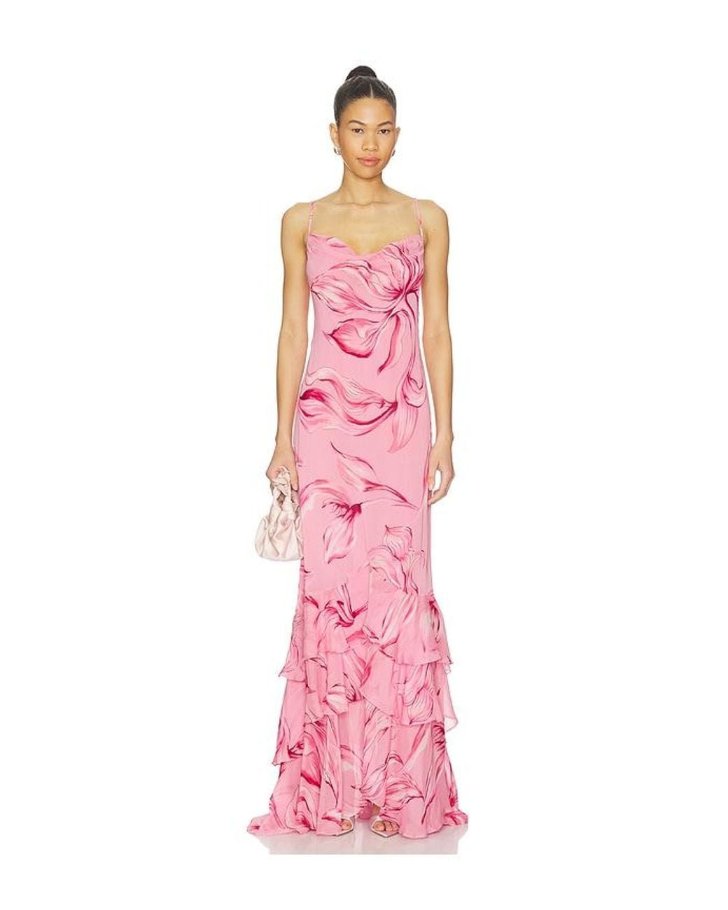 Rococo Sand Pink Cowl Maxi Dress With Sash