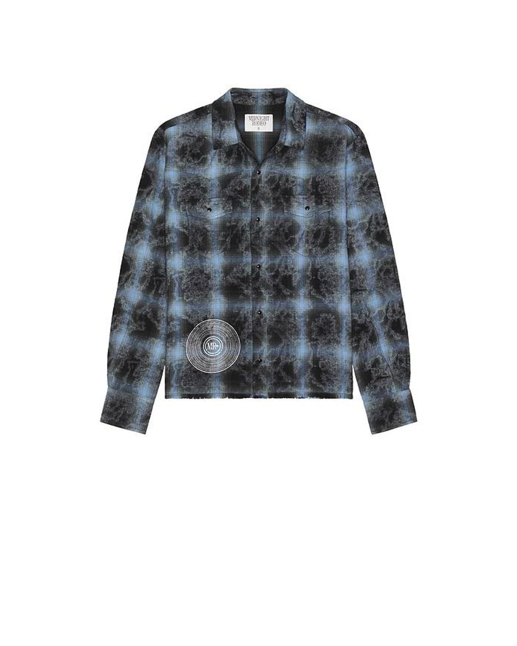 MIDNIGHT RODEO Gray Flannel Shirt for men