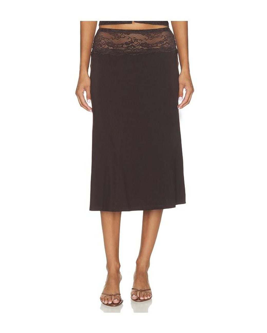 Lioness Black First Kiss Midi Skirt
