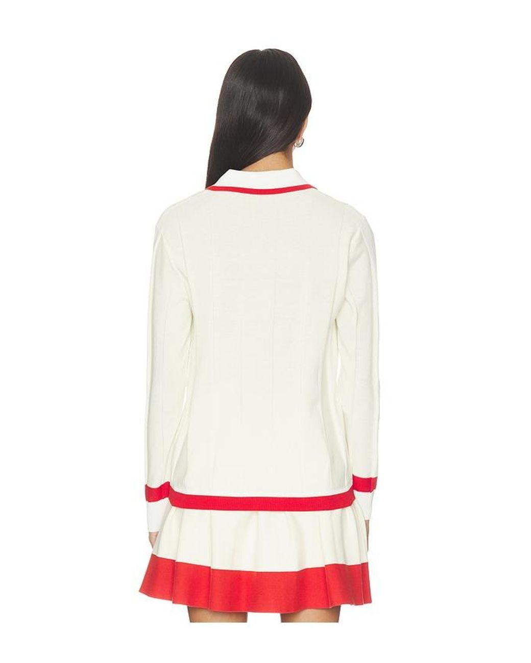 Khalhon White V-Tipped Varsity Knit Pullover