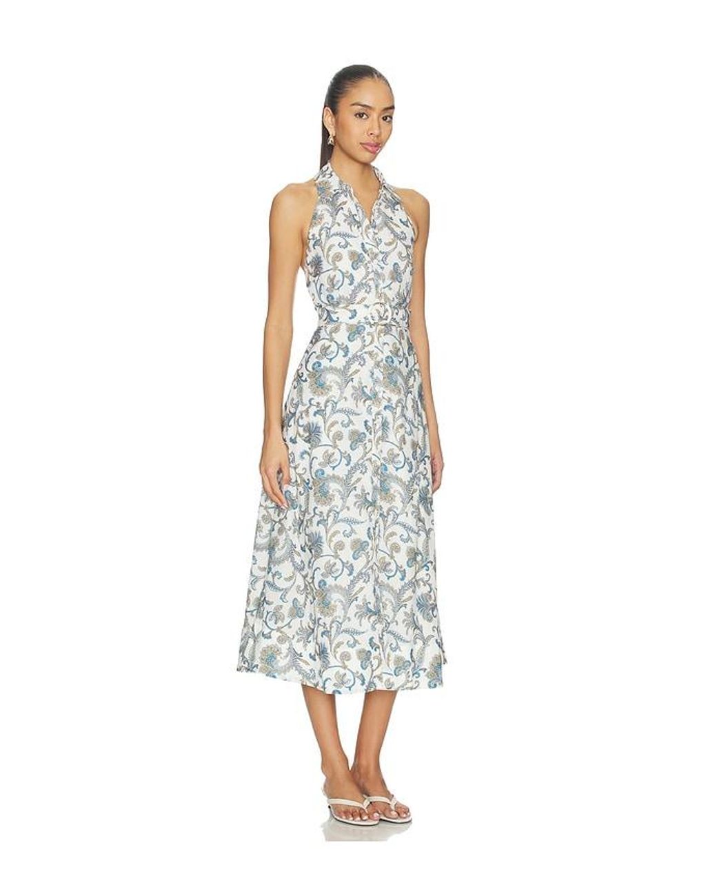 Veronica Beard White Mackey Dress With Smocking