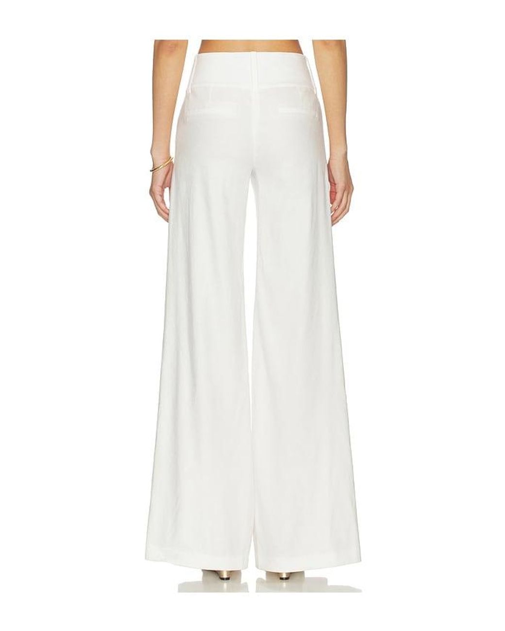 Alice + Olivia White Olivia Wide Leg Cuffed Pant
