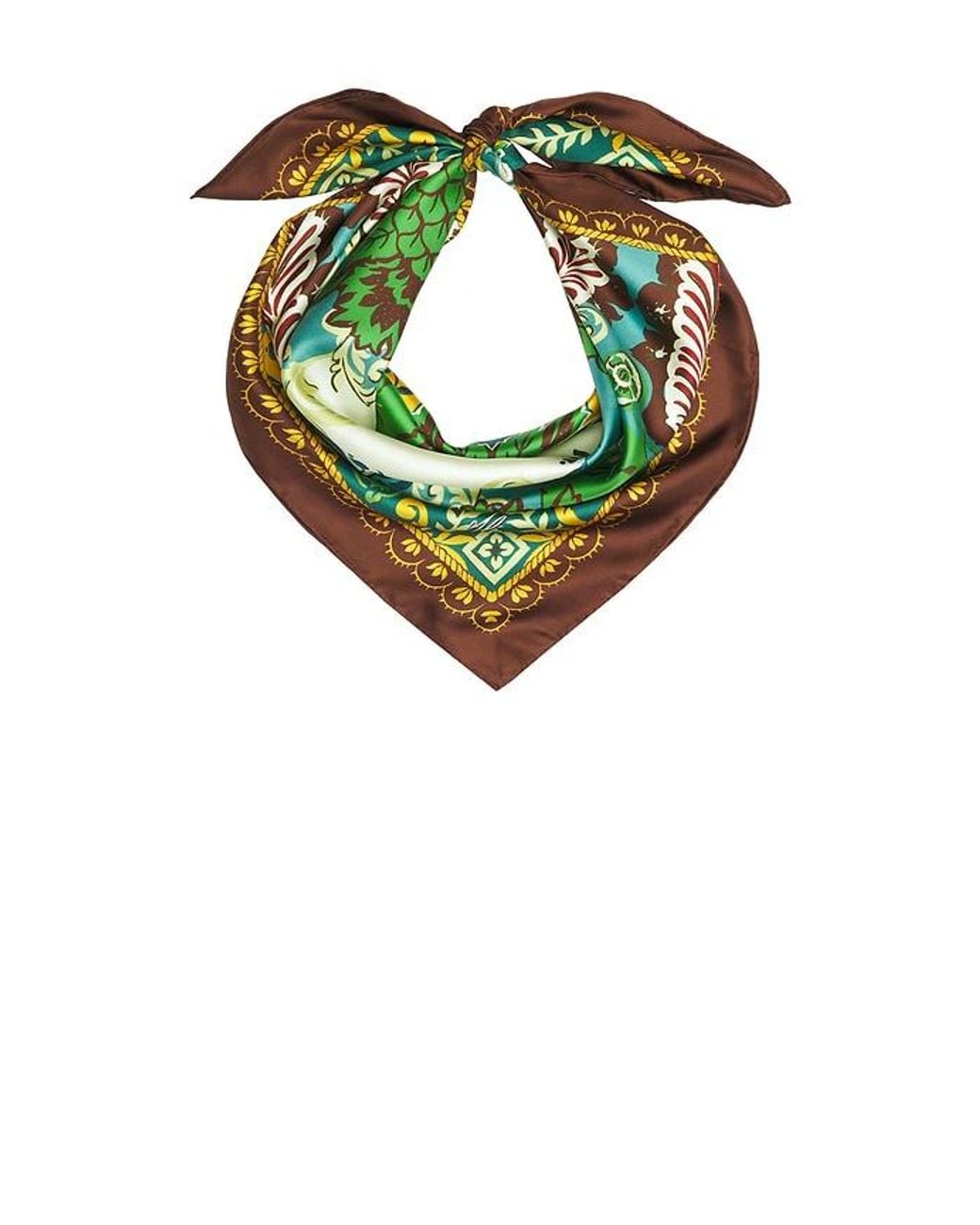 ALÉMAIS Green Florence Silk Scarf