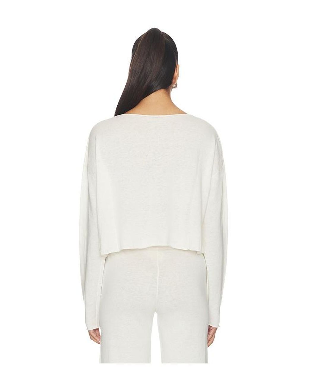 ÉTERNE White Cropped Boatneck Top
