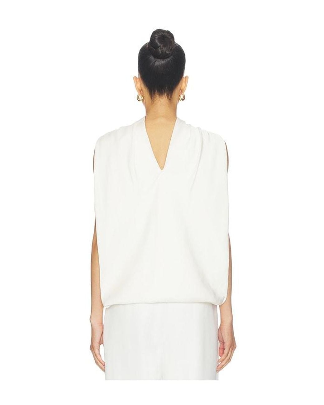 Jonathan Simkhai White Scarlett Cape Top