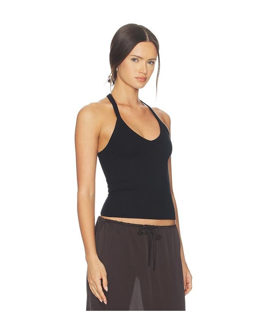 ÉTERNE Black V-Neck Racerback Tank