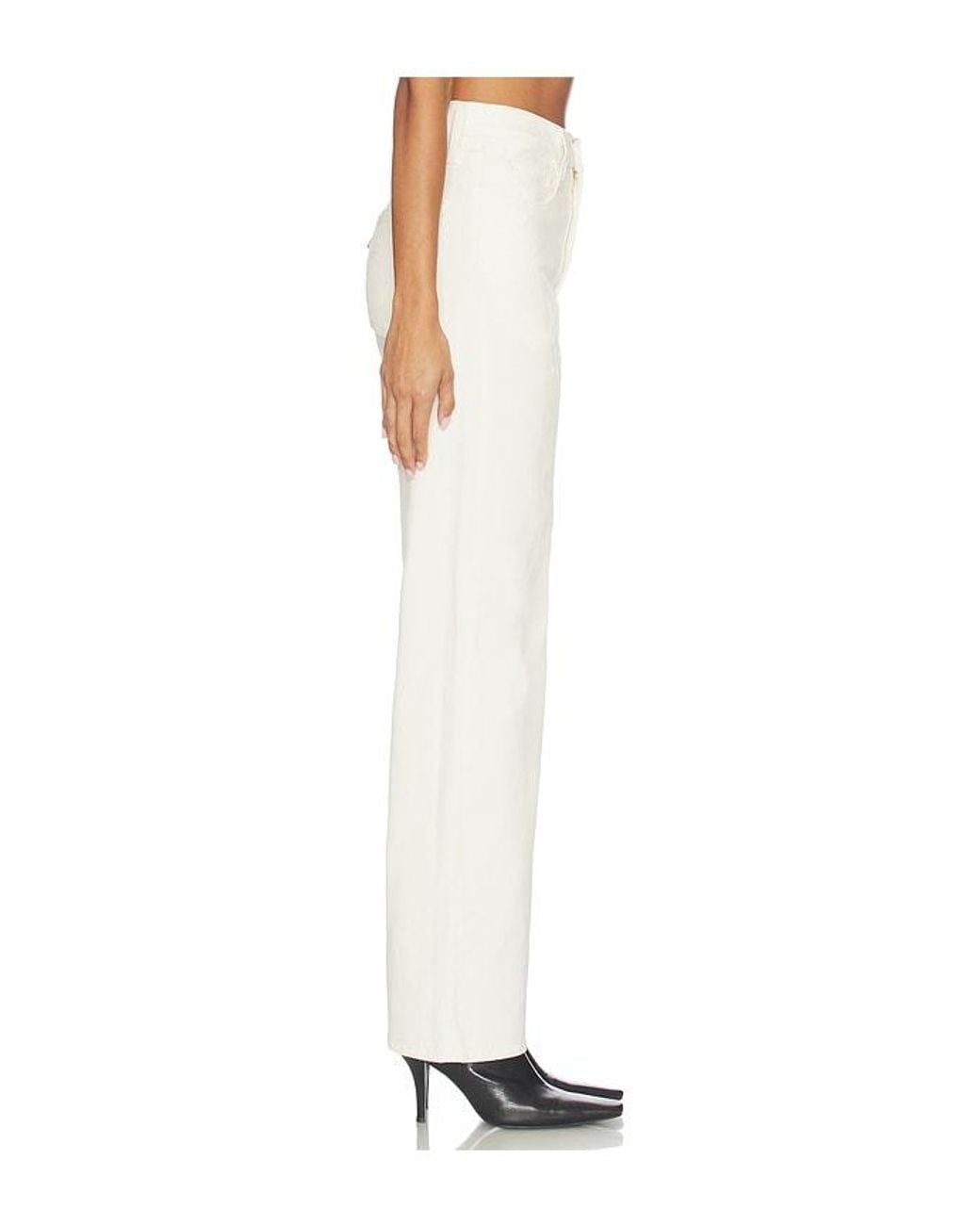 Levi's White Ribcage Full Length Wide Leg Jean