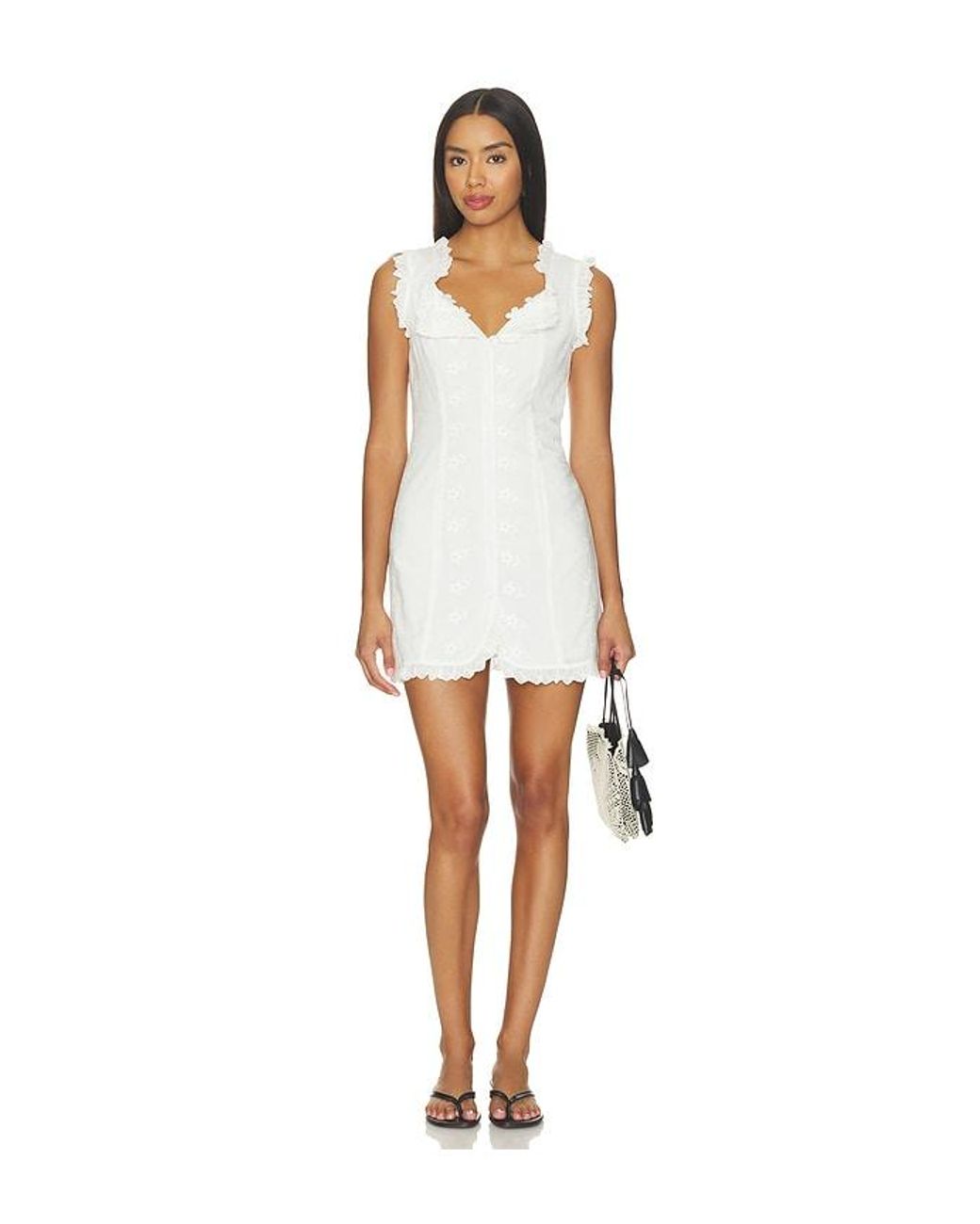 With Jean White Lili Dress