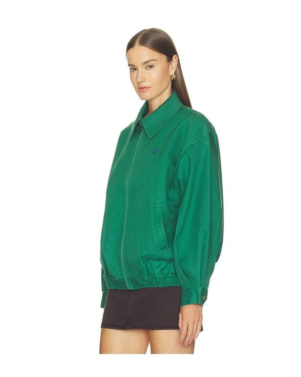 Polo Ralph Lauren Green Cotton Twill Bomber Jacket