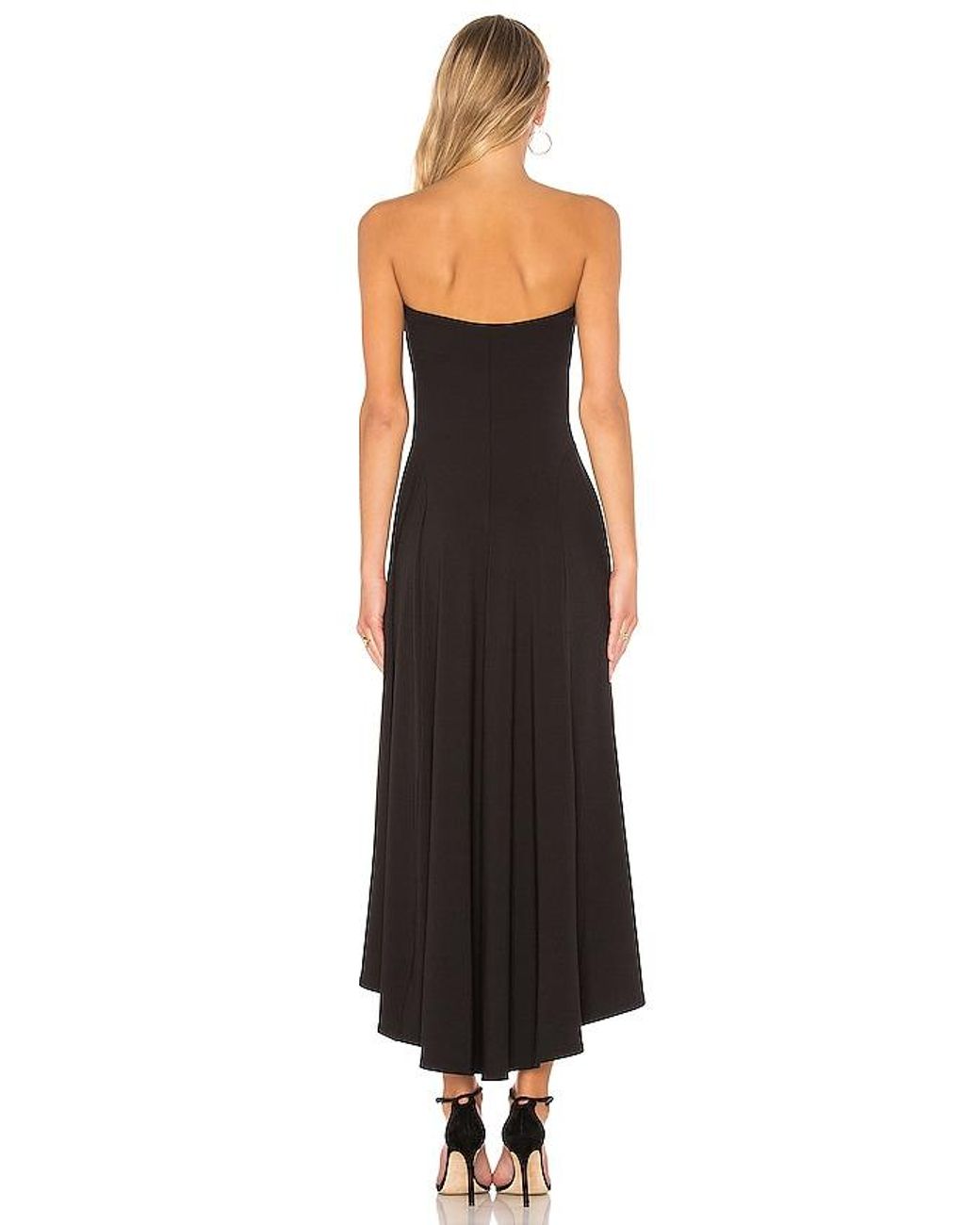 Susana Monaco Black Strapless Hi Low Dress