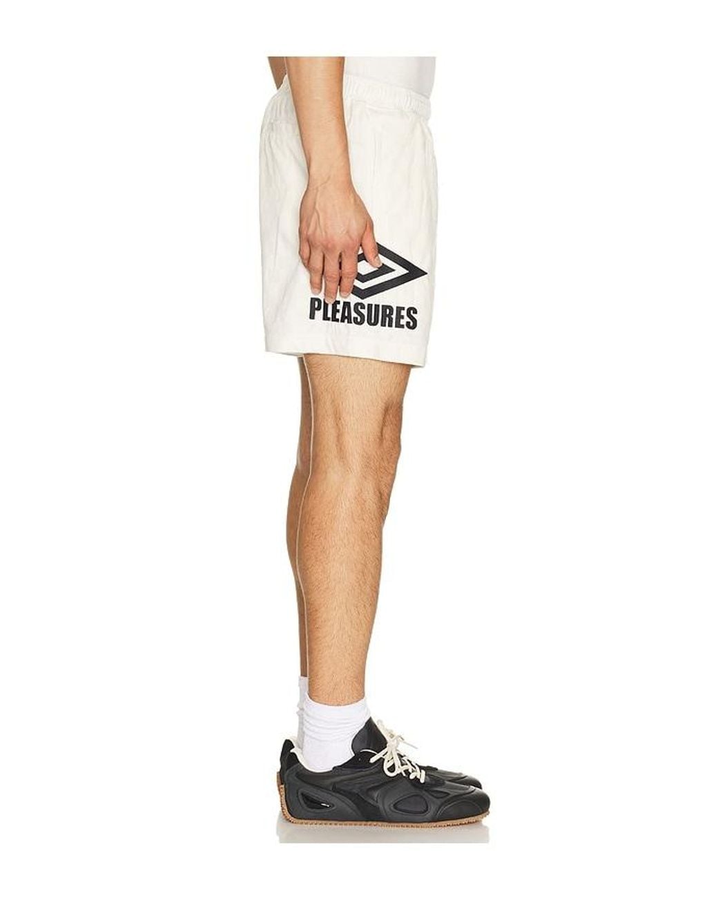 Pleasures White X Umbro Classic Shorts for men