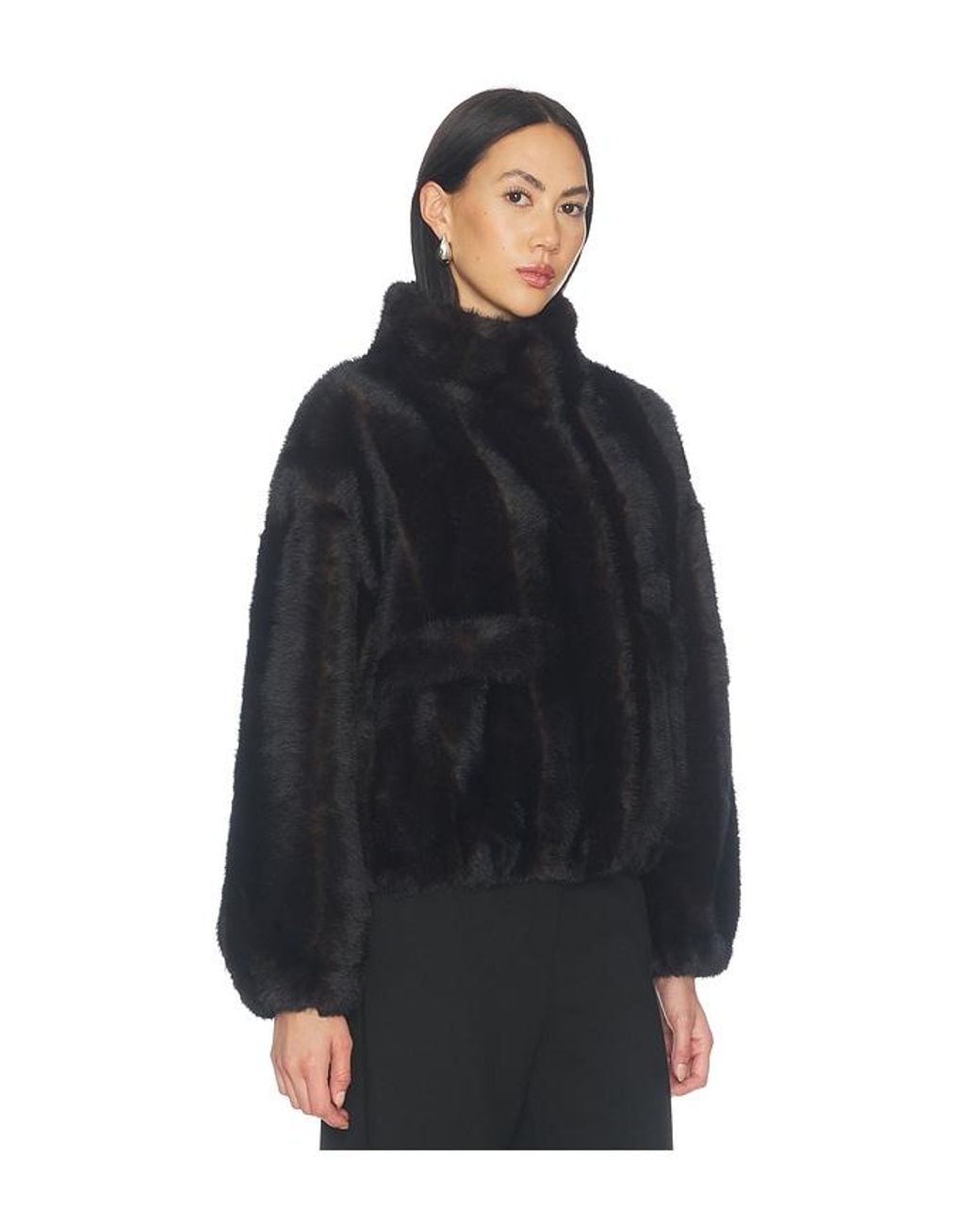 Apparis Blue Iris Shaved Faux Mink Bomber