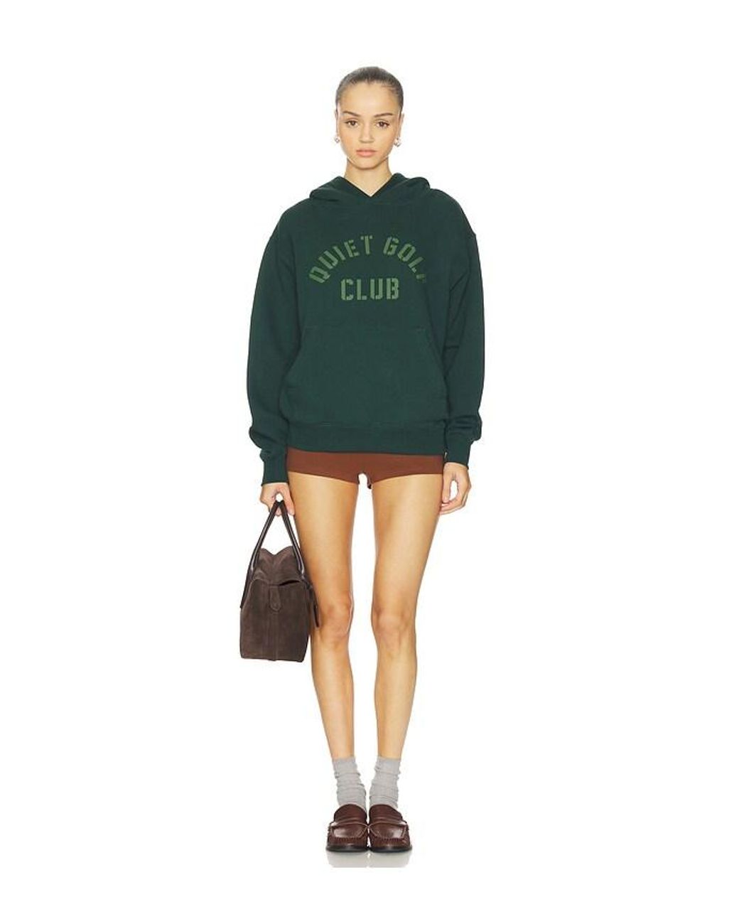 Quiet Golf Green Hoodie Stencil