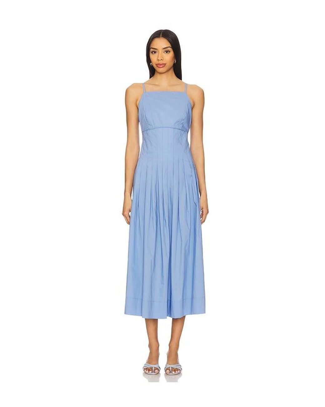 MINKPINK Blue Avalon Square Neck Midi Dress