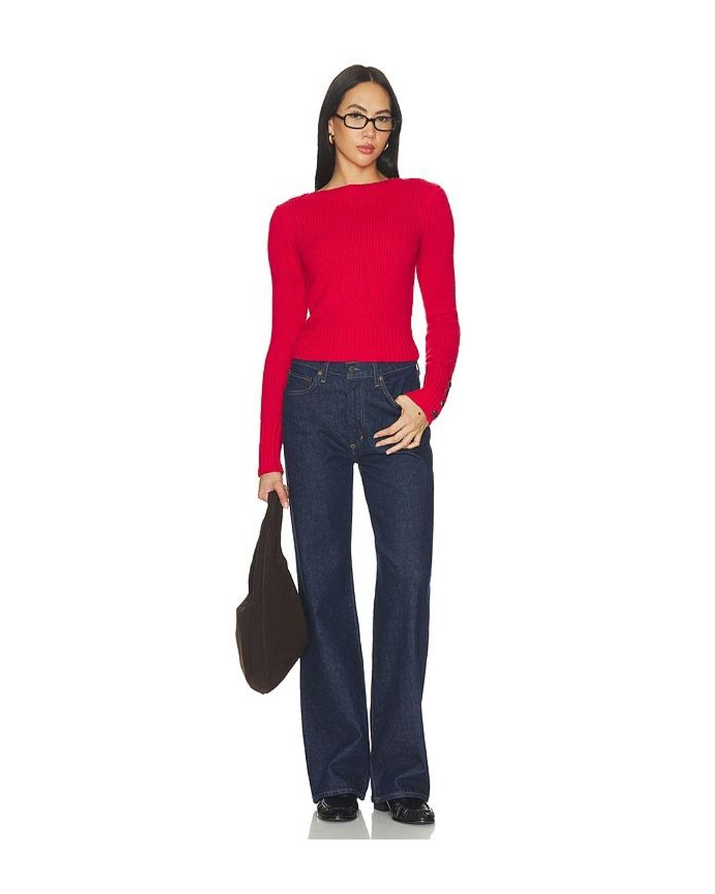 Free People Red Mila Pullover