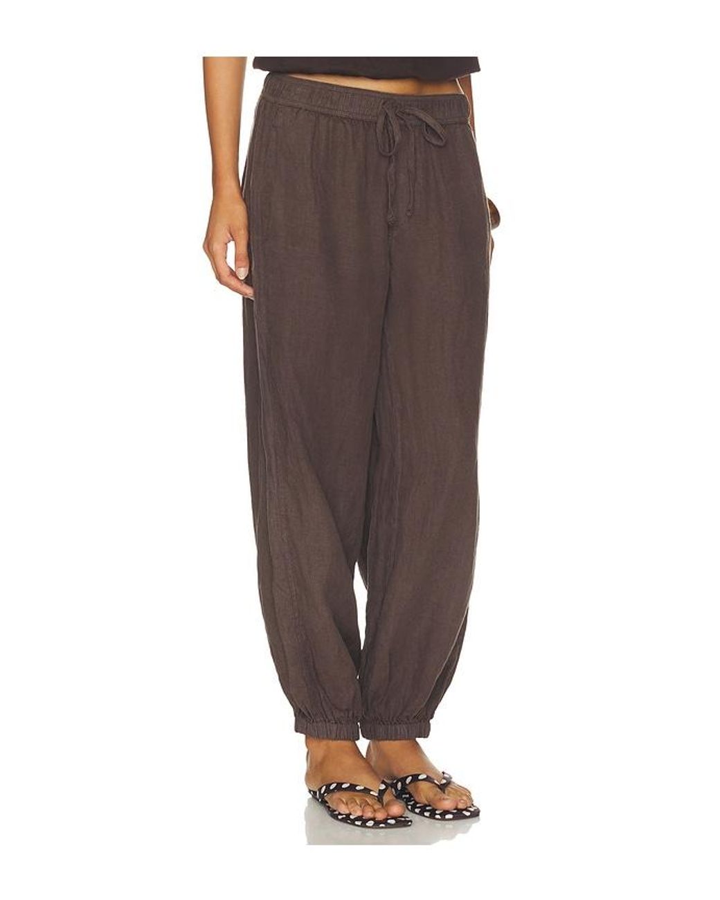 Sanctuary Brown Melody Micro Linen Balloon Pant