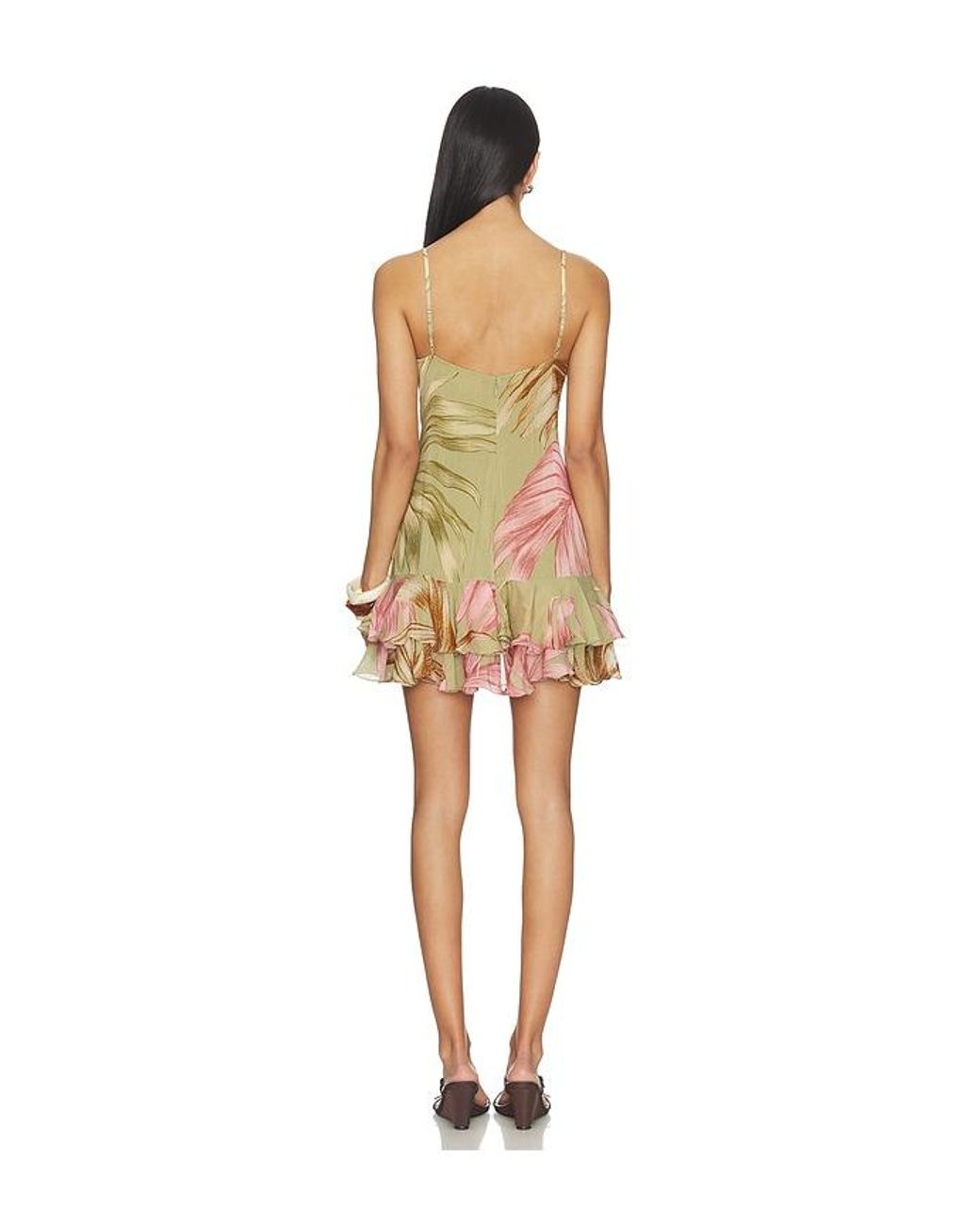 Rococo Sand Green Ruffle Mini Dress