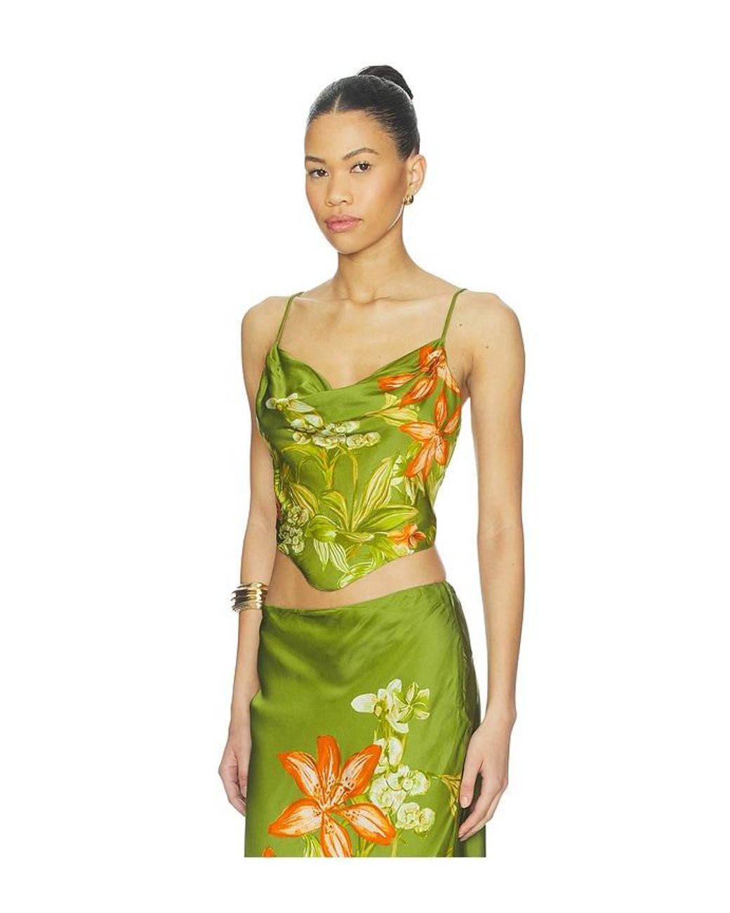 Rococo Sand Green Cowl Neck Top