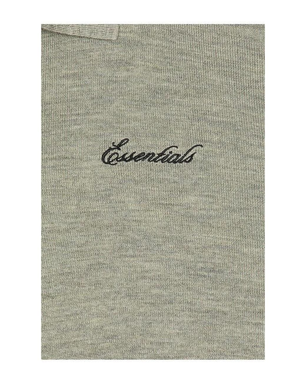 Fear Of God Gray Signature 3/4 Sleeve 90's Knit Polo for men