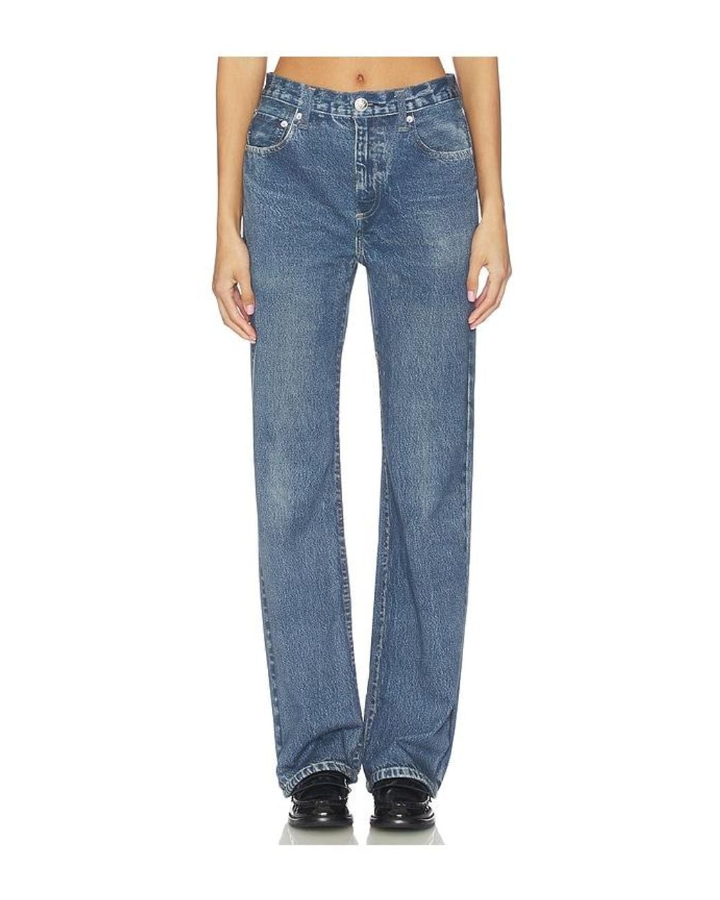 Rag & Bone Blue Rb Miramar Fleece Shea Full Length Jeans