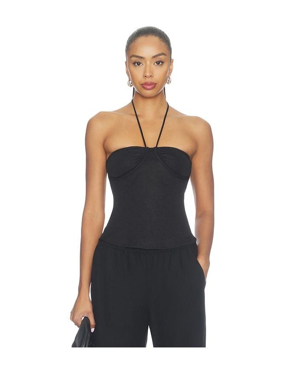 Free People Black Evening Out Halter Top