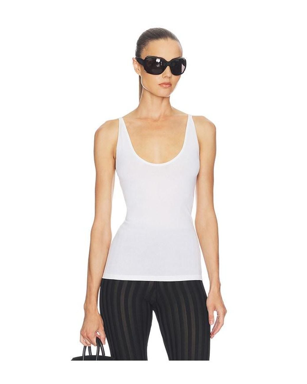 Helsa White Cheraden Knit Core Tank