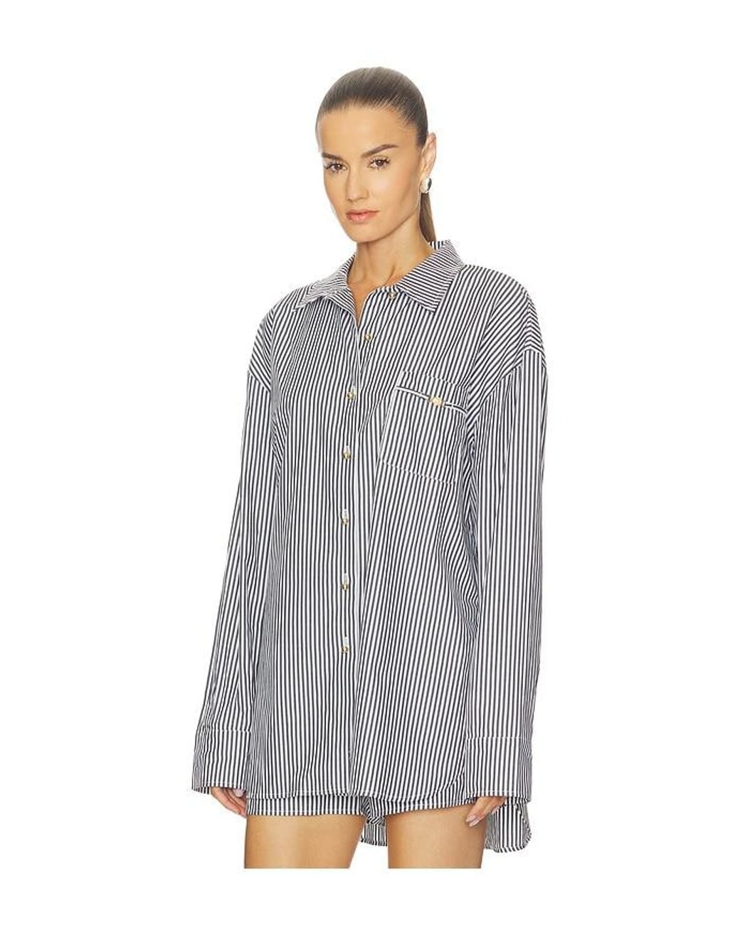 L'Agence Gray Lorena Resort Shirt