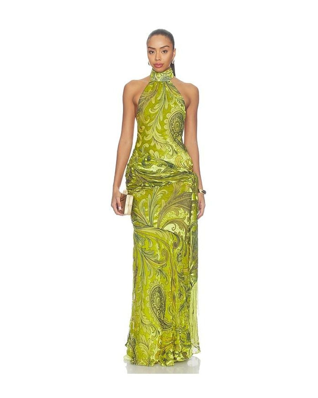 retroféte Multicolor Protea Velvet Dress