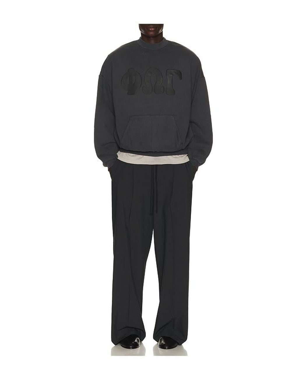 Fear Of God Black Pleat Front Drawstring Pant for men