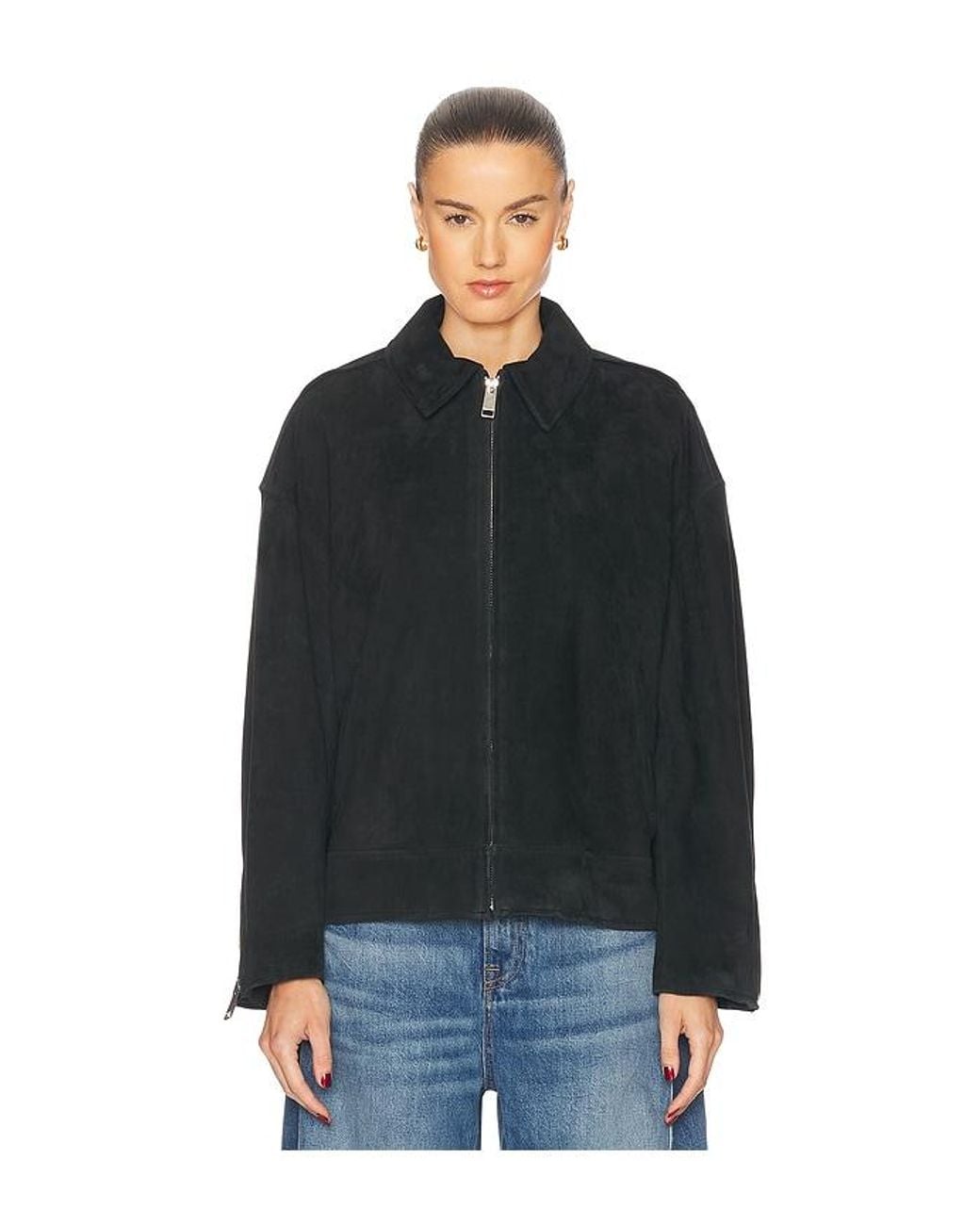 GRLFRND Blue Alek Suede Jacket
