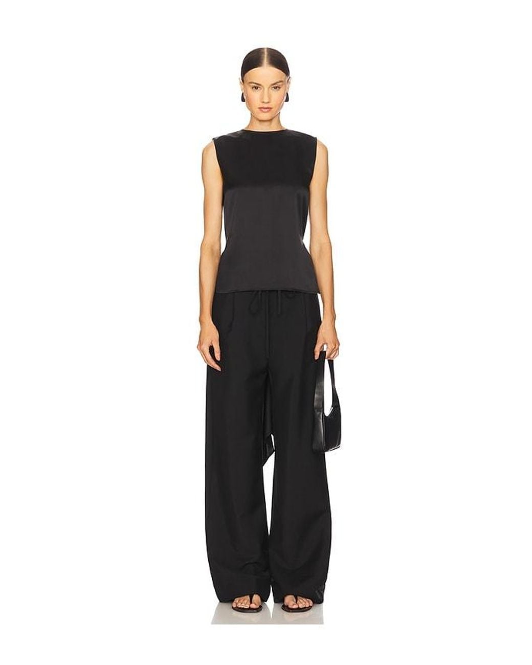 Helmut Lang Black Scarf Drape Top