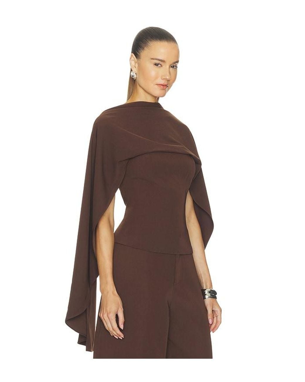 Line & Dot Brown X Revolve Scout Drape Top