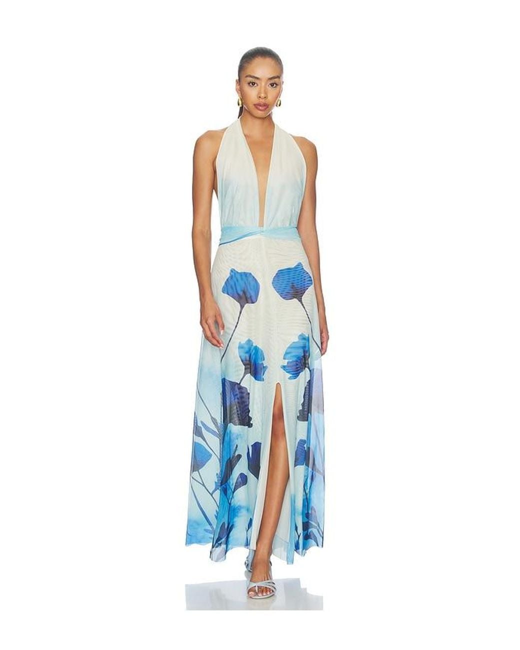 Especia Blue Micelia Long Dress